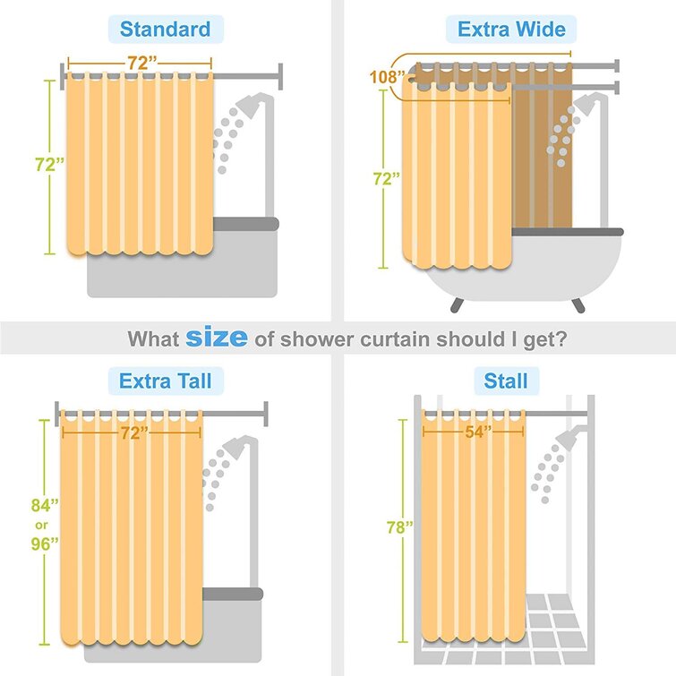 Shower curtain clearance sizes